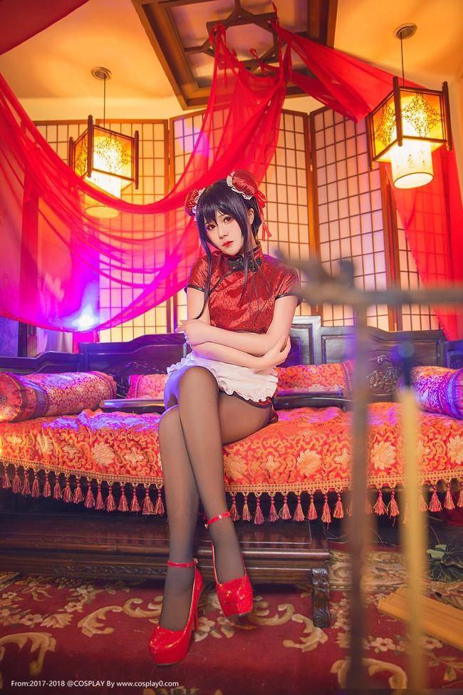 Cosplay福利/路人女主的养成方法Cos霞之丘诗羽旗袍黑丝足控福利