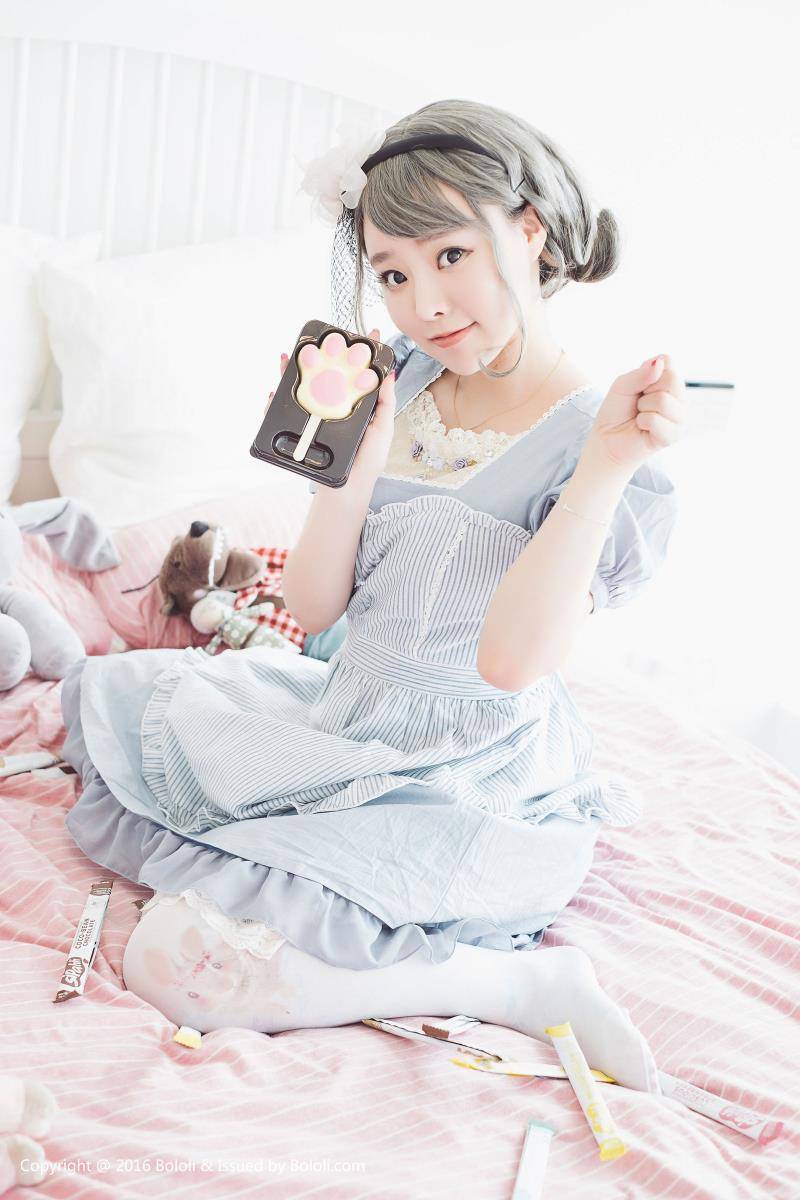 Cosplay福利/波萝社柳侑绮无圣光白丝美少女Cos写真图片