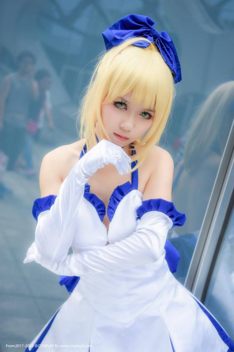 Cosplay福利/漫展场照清纯美女Saber蓝百合白金xCosplay图片