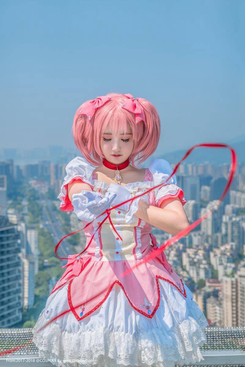 Cosplay福利/魔法少女小圆鹿目圆香Cos双马尾白丝萝莉图片