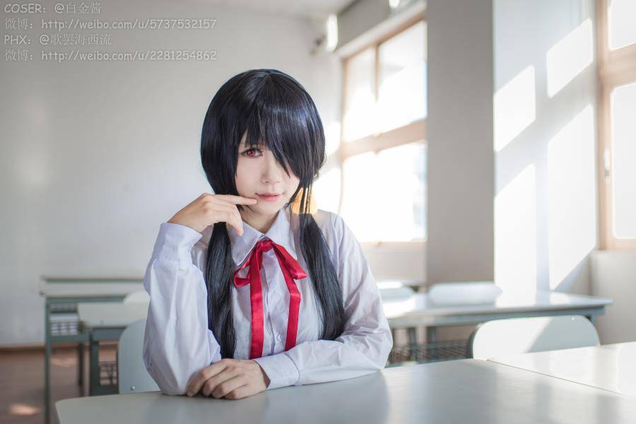 Cosplay福利/白金x学生制服约会大作战时崎狂三黑丝诱惑Cos福利