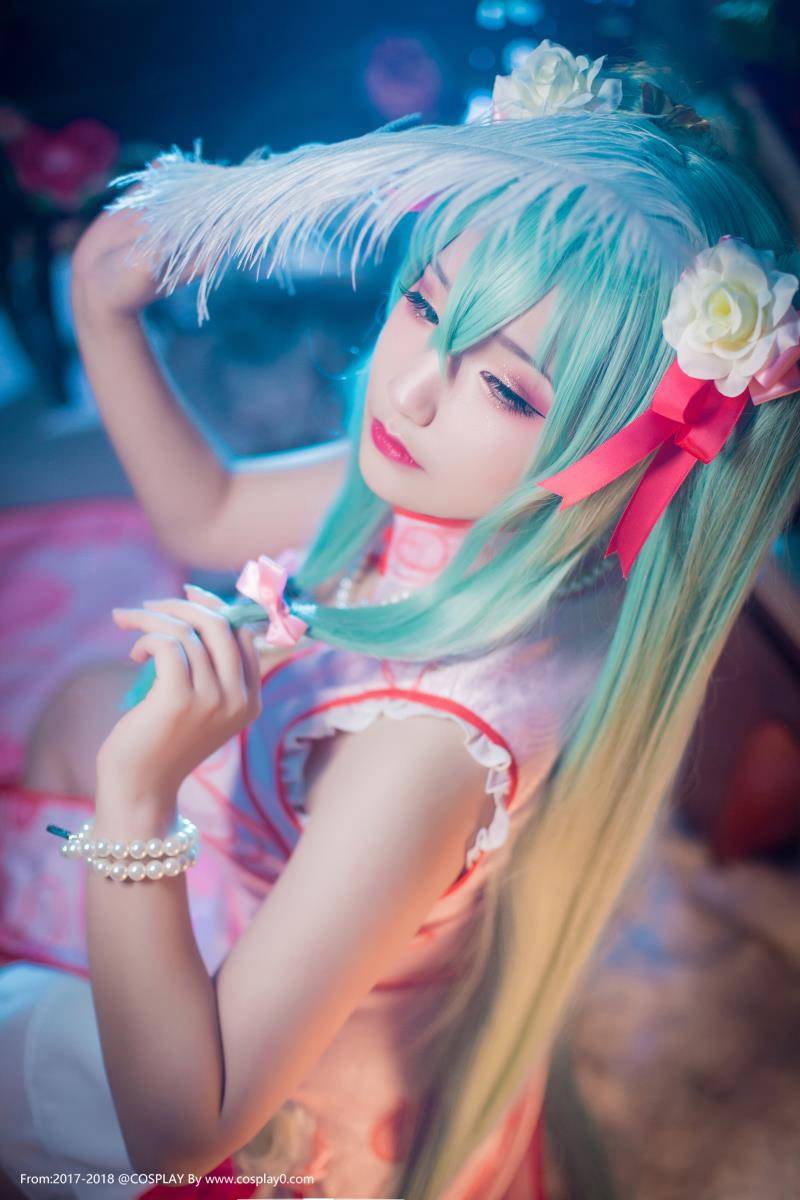 Cosplay福利/初音未来MIKU百乐门歌女旗袍同人御姐腿控Cos福利图片