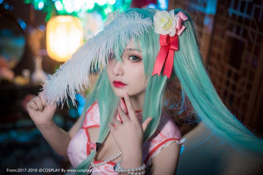 Cosplay福利/初音未来MIKU百乐门歌女旗袍同人御姐腿控Cos福利图片