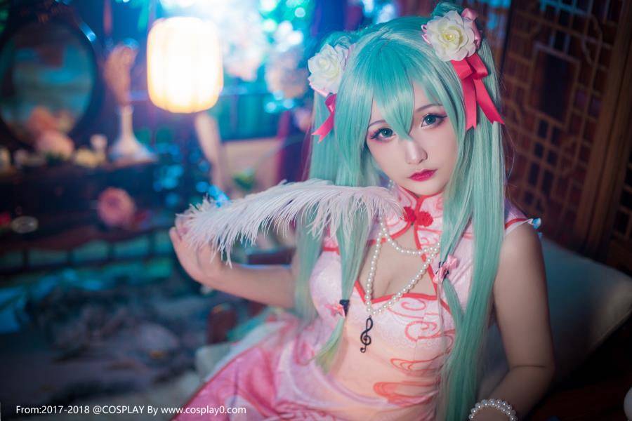 Cosplay福利/初音未来MIKU百乐门歌女旗袍同人御姐腿控Cos福利图片