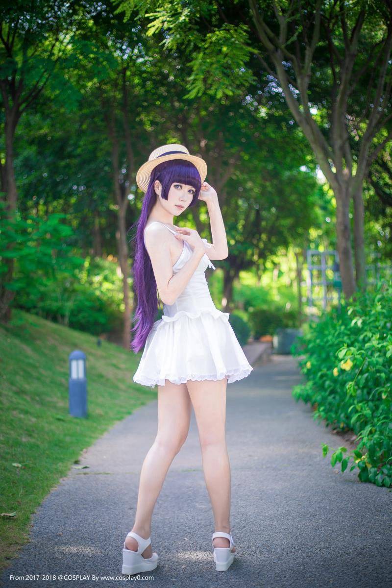 Cosplay福利/清纯美女白金x酱五更琉璃连衣裙Cosplay足控福利