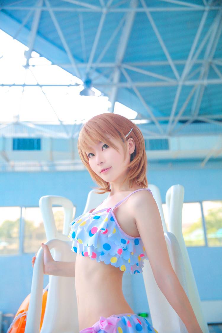 Cosplay福利/傲娇炮姐御坂美琴美女水着泳装Cos足控福利图片