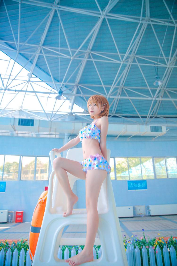 Cosplay福利/傲娇炮姐御坂美琴美女水着泳装Cos足控福利图片