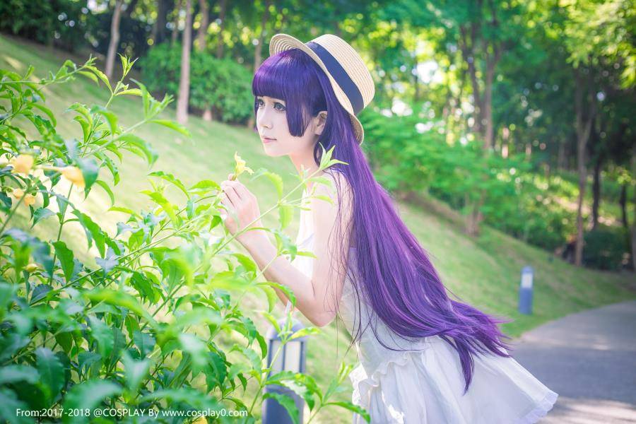 Cosplay福利/清纯美女白金x酱五更琉璃连衣裙Cosplay足控福利