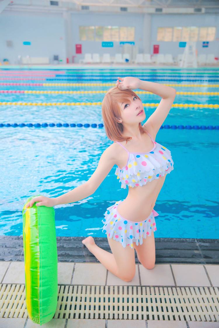 Cosplay福利/傲娇炮姐御坂美琴美女水着泳装Cos足控福利图片