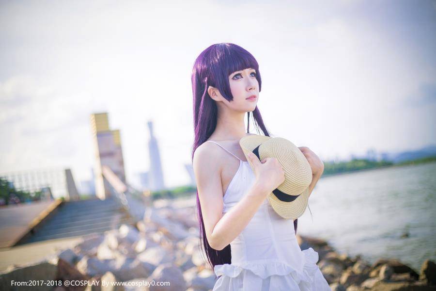 Cosplay福利/清纯美女白金x酱五更琉璃连衣裙Cosplay足控福利
