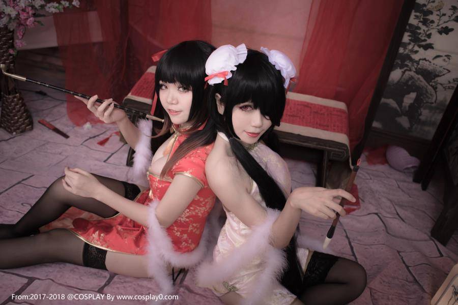 Cosplay福利/白金x时崎狂三姐妹花黑丝诱惑大尺度Cosplay福利