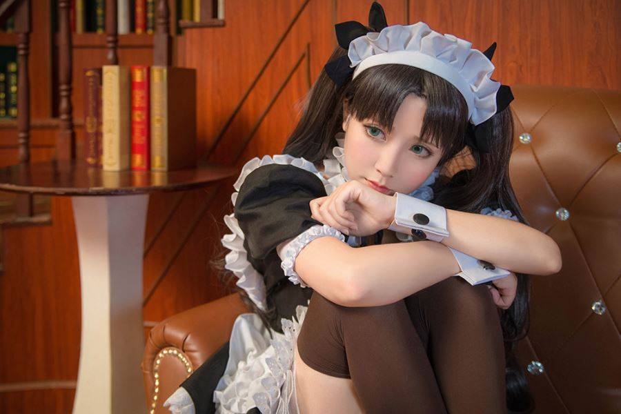 Cosplay福利/saber&远坂凛女仆装黑丝诱惑板儿Cos无圣光福利