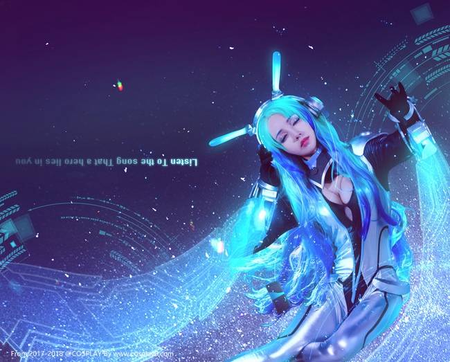 Cosplay福利/巨乳美女王者荣耀Cos逐梦之音貂蝉高跟鞋写真图片