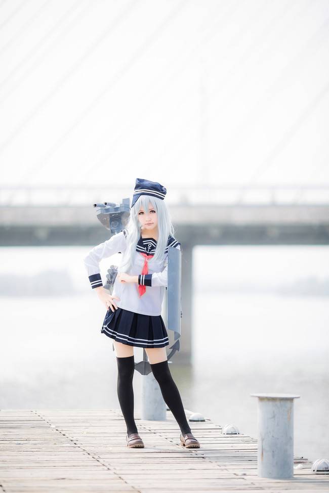 Cosplay福利/岛风舰娘响JK制服短裙萝莉美腿黑丝Cosplay福利