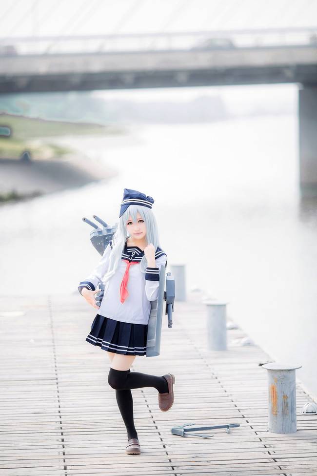 Cosplay福利/岛风舰娘响JK制服短裙萝莉美腿黑丝Cosplay福利