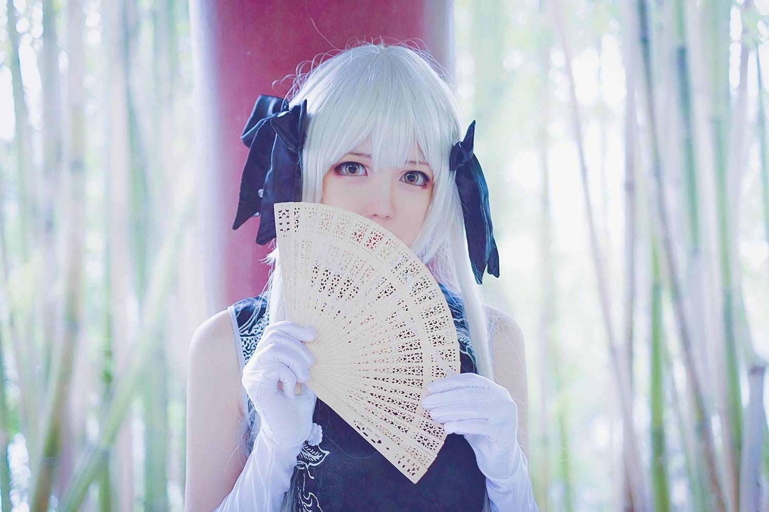 Cosplay福利/二次元萌妹子春日野穹旗袍黑丝Cosplay同人本子图片