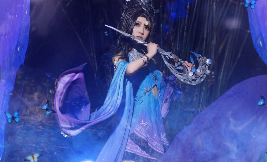 Cosplay福利/剑网3千蝶绕笛蛊无形秦风毒萝Cosplay古风图片