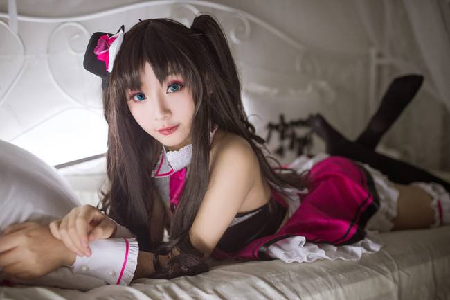 Cosplay福利/绝对领域女仆远坂凛美女私房黑丝诱惑Cosplay足控福利