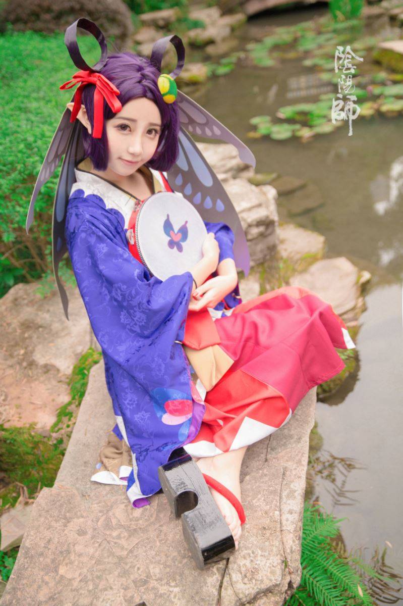 Cosplay福利/Coser-黑川-阴阳师手游Cosplay蝴蝶精可爱萝莉图片