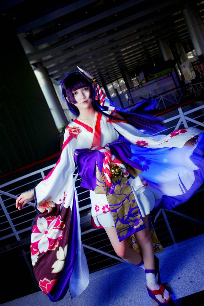Cosplay福利/二次元美女白丝Cosplay阴阳师雪女月见之樱图片