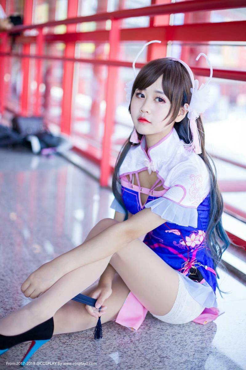 Cosplay福利/萌芽儿守望先锋D.Va同人旗袍Cosplay漫展图片