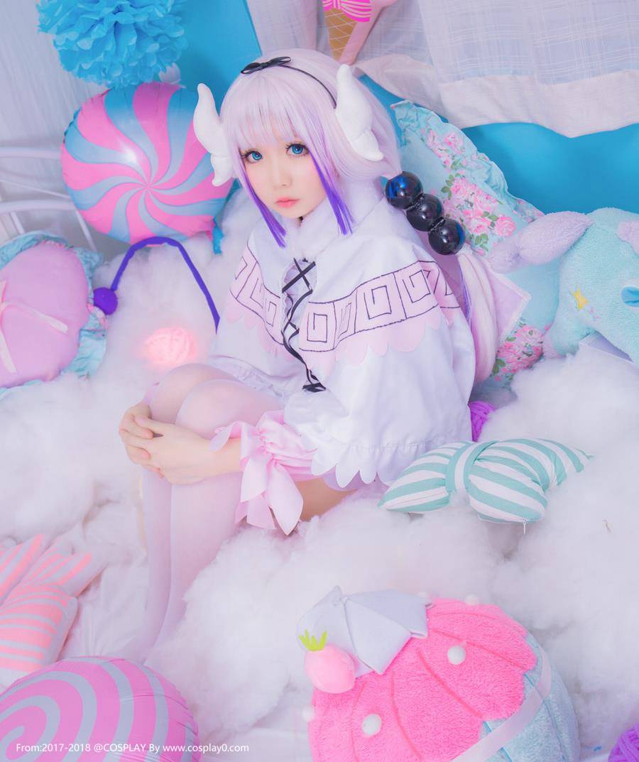 Cosplay福利/小林家的龙女仆康娜Cosplay星之迟迟白丝萝莉写真本