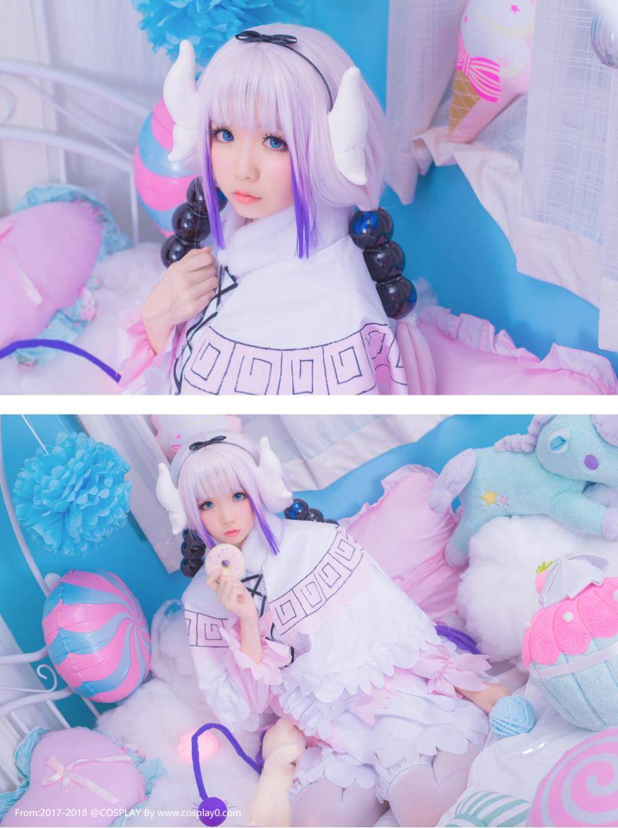 Cosplay福利/小林家的龙女仆康娜Cosplay星之迟迟白丝萝莉写真本