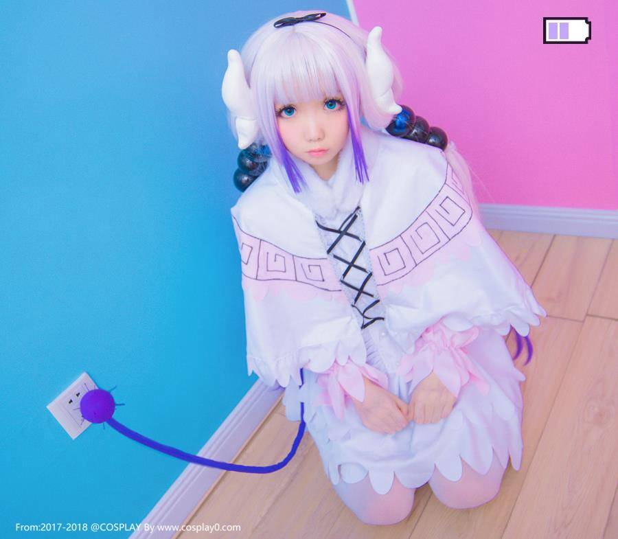 Cosplay福利/小林家的龙女仆康娜Cosplay星之迟迟白丝萝莉写真本