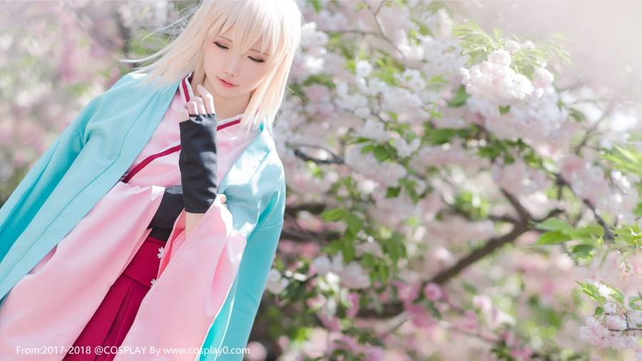 Cosplay福利/半次元美女Coser星之迟迟冲田总司Cosplay古风图片