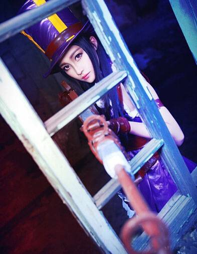 Cosplay福利/uu妹赵梦玥cosplay英雄联盟皮城女警凯特琳福利图