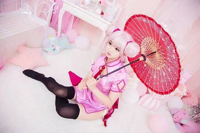 Cosplay福利/黑丝绝对领域旗袍少女 王者荣耀 小乔COSPLAY