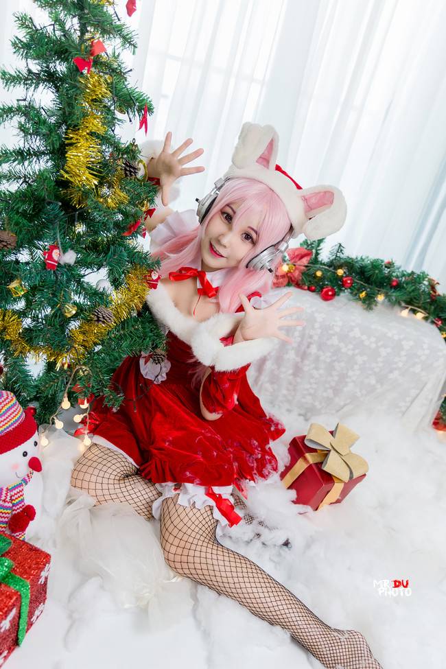 Cosplay福利/黑丝绝对领域圣诞少女 超级索尼子 索尼子COSPLAY