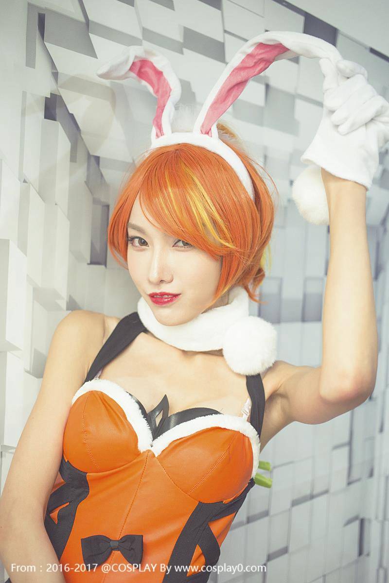 Cosplay福利/宅男福利！王者荣耀兔女郎花木兰Cosplay腿控福利