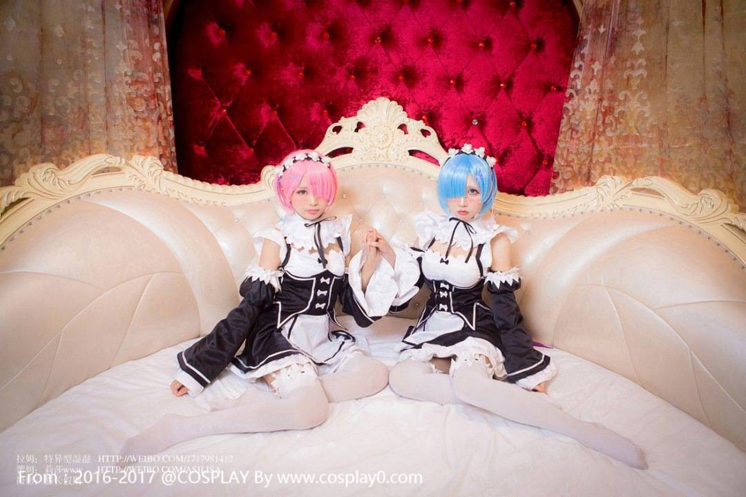 Cosplay福利/雷姆拉姆 萝莉 白丝女仆装Cosplay