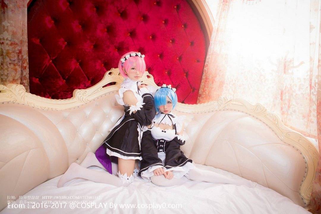 Cosplay福利/雷姆拉姆 萝莉 白丝女仆装Cosplay