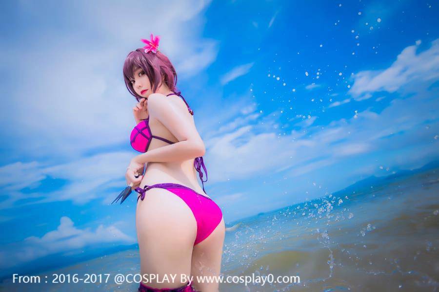 Cosplay福利/巨乳翘臀御姐斯卡哈 Cosplay水着泳装福利