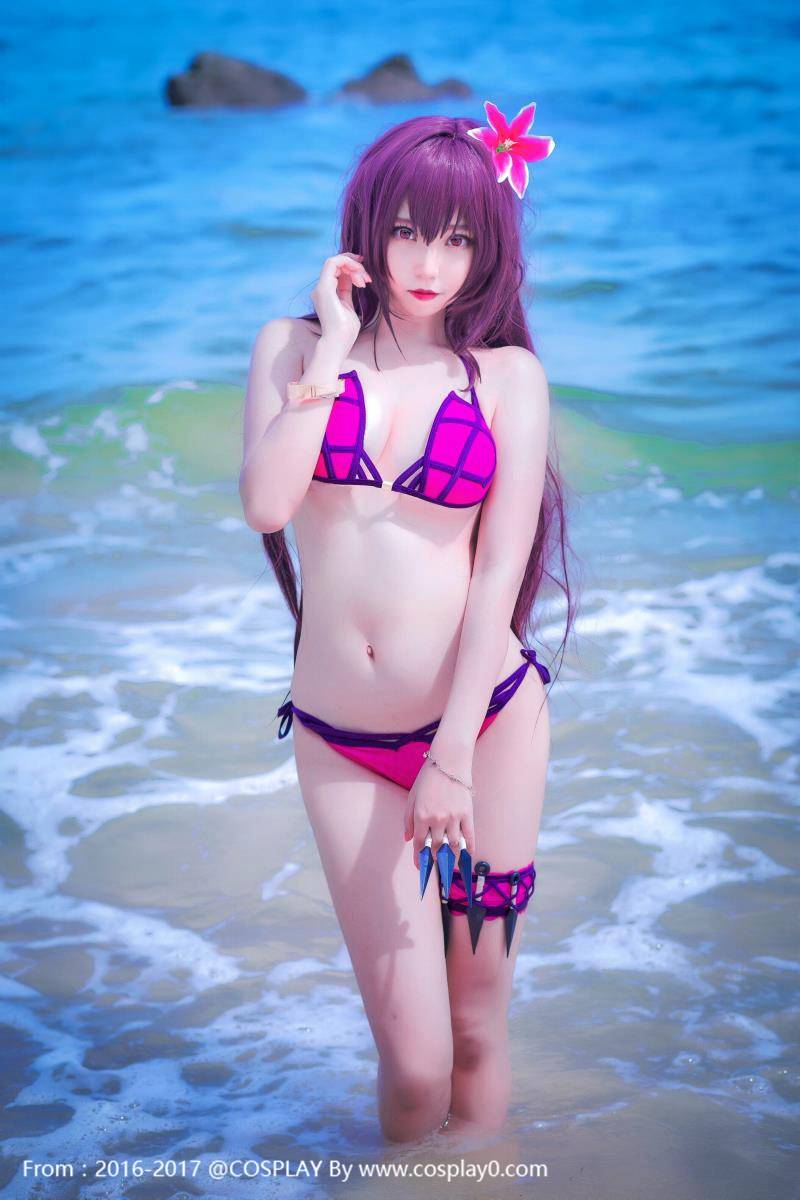 Cosplay福利/巨乳翘臀御姐斯卡哈 Cosplay水着泳装福利