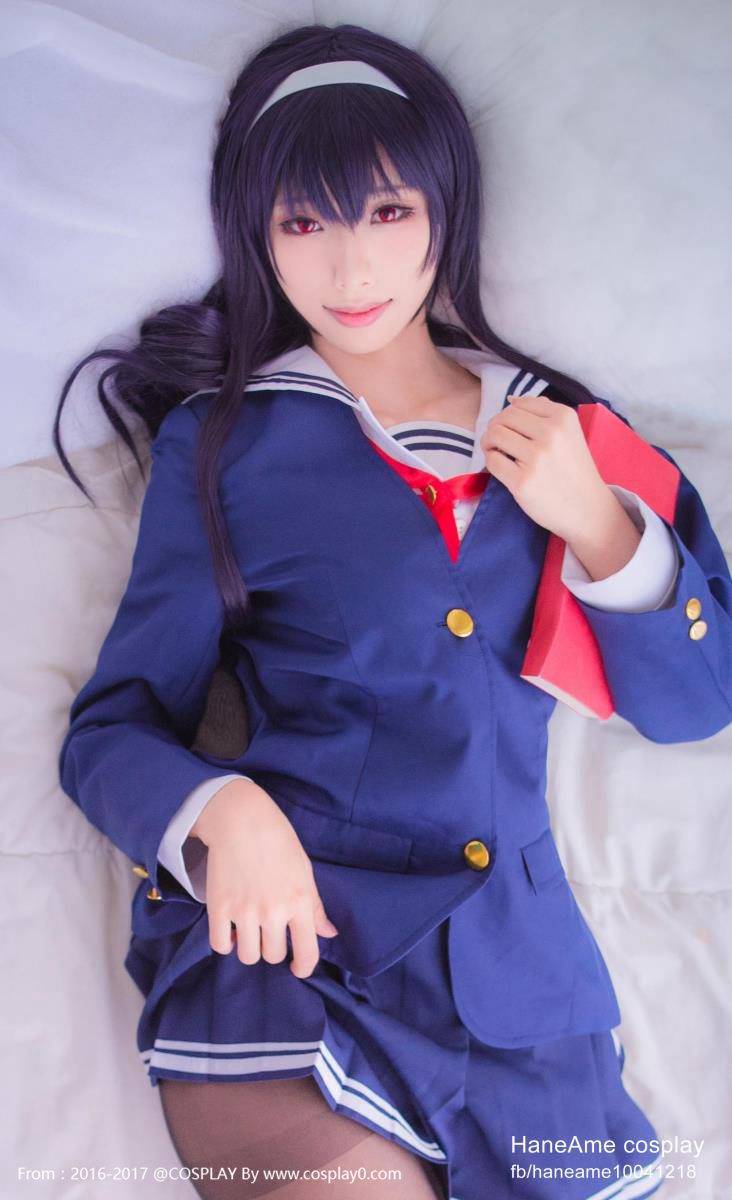 Cosplay福利/御姐蔡雨波Cosplay霞之丘诗羽制服黑丝写真福利
