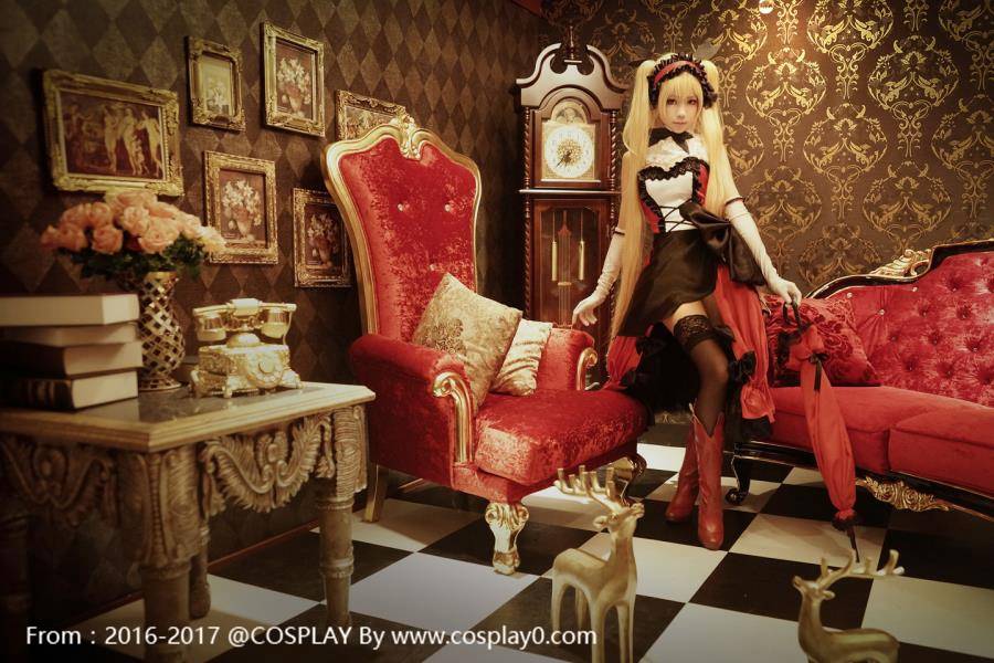 Cosplay福利/ElyEE子双马尾女仆装Cos 妮莉丝黑丝福利