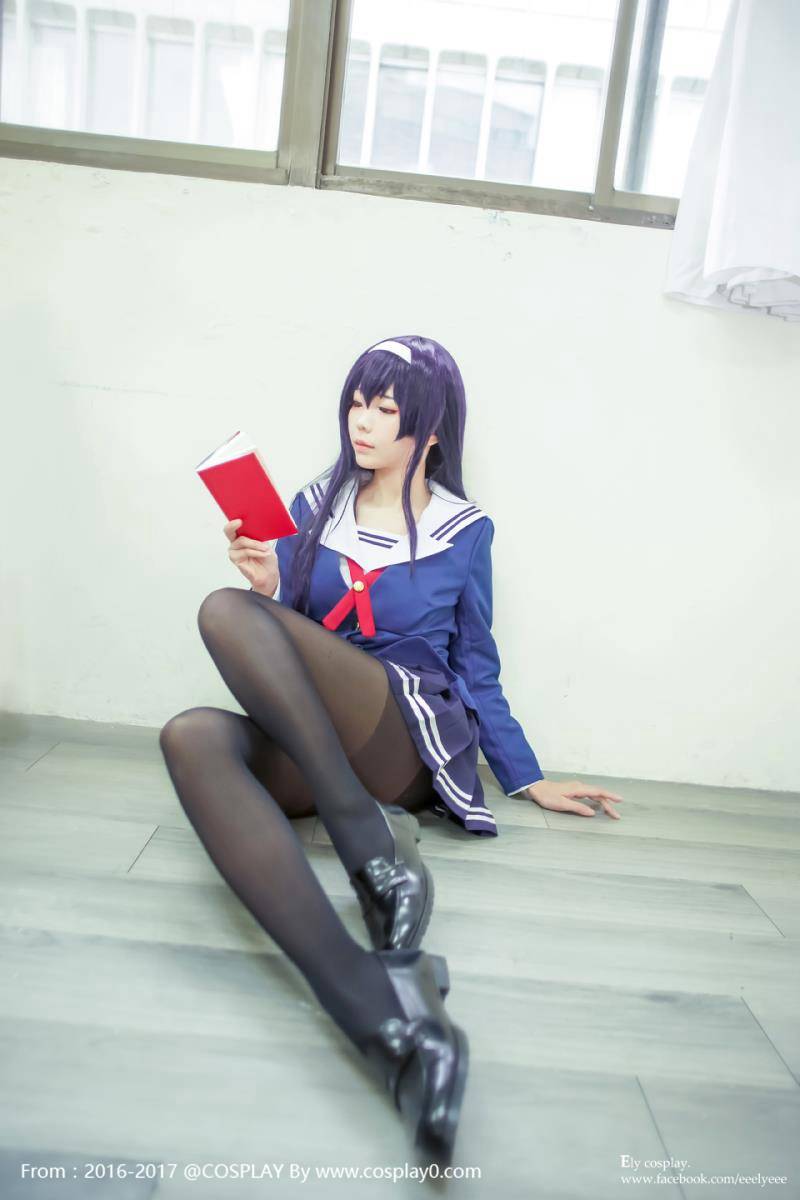 Cosplay福利/ElyEE子 JK制服 霞之丘诗羽Cosplay黑丝福利图片