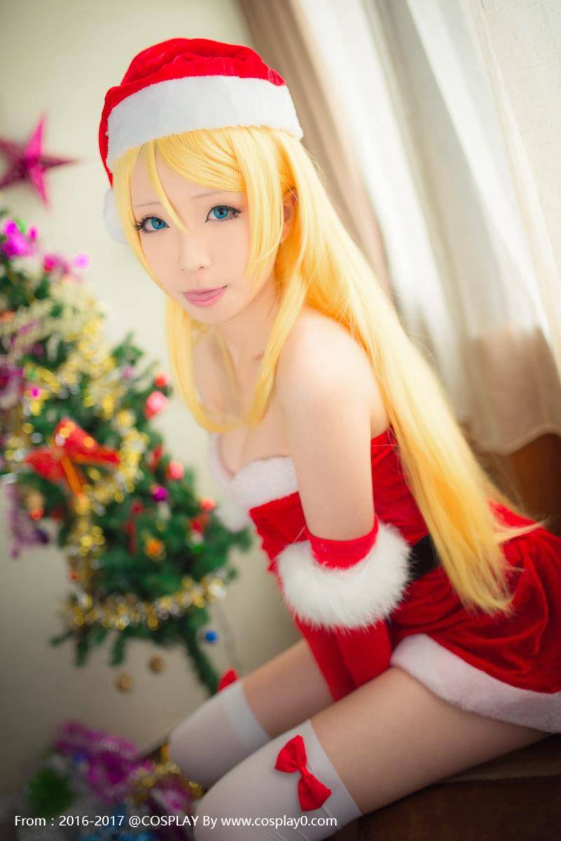 Cosplay福利/青青子Cos绚濑绘里圣诞觉醒腿玩年白丝福利图片