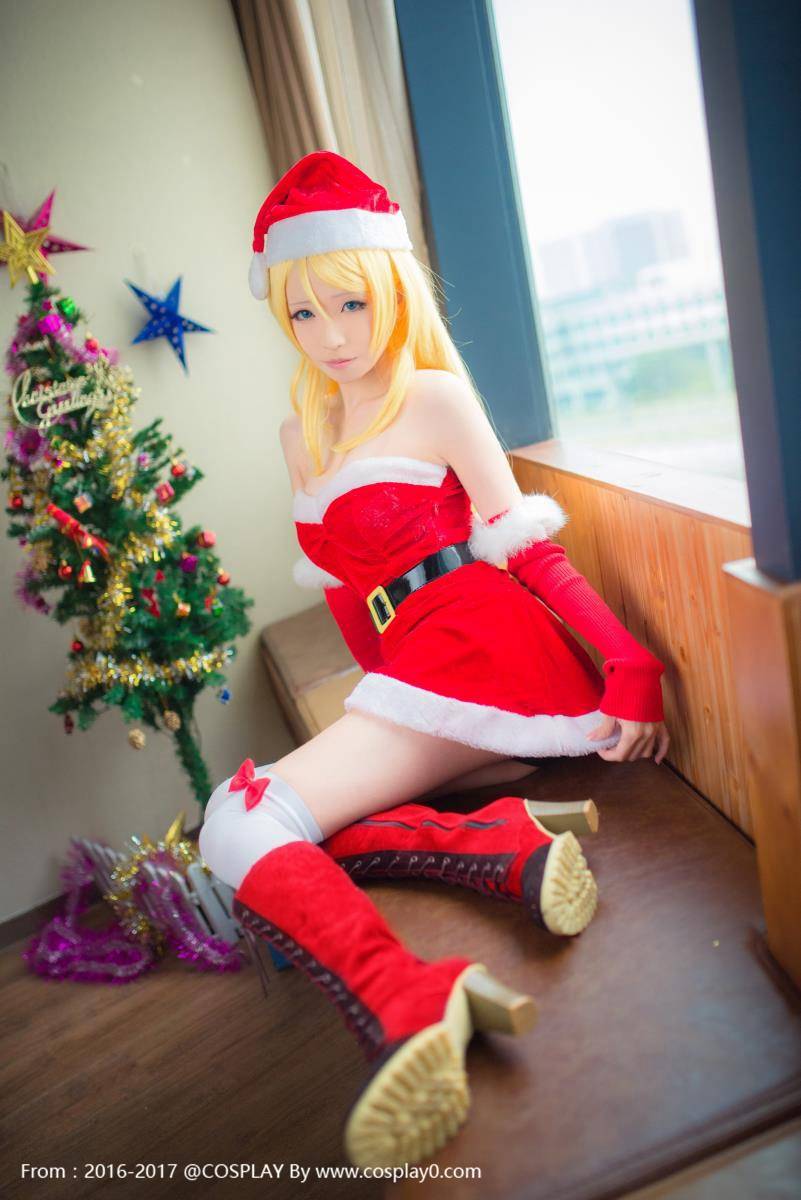 Cosplay福利/青青子Cos绚濑绘里圣诞觉醒腿玩年白丝福利图片