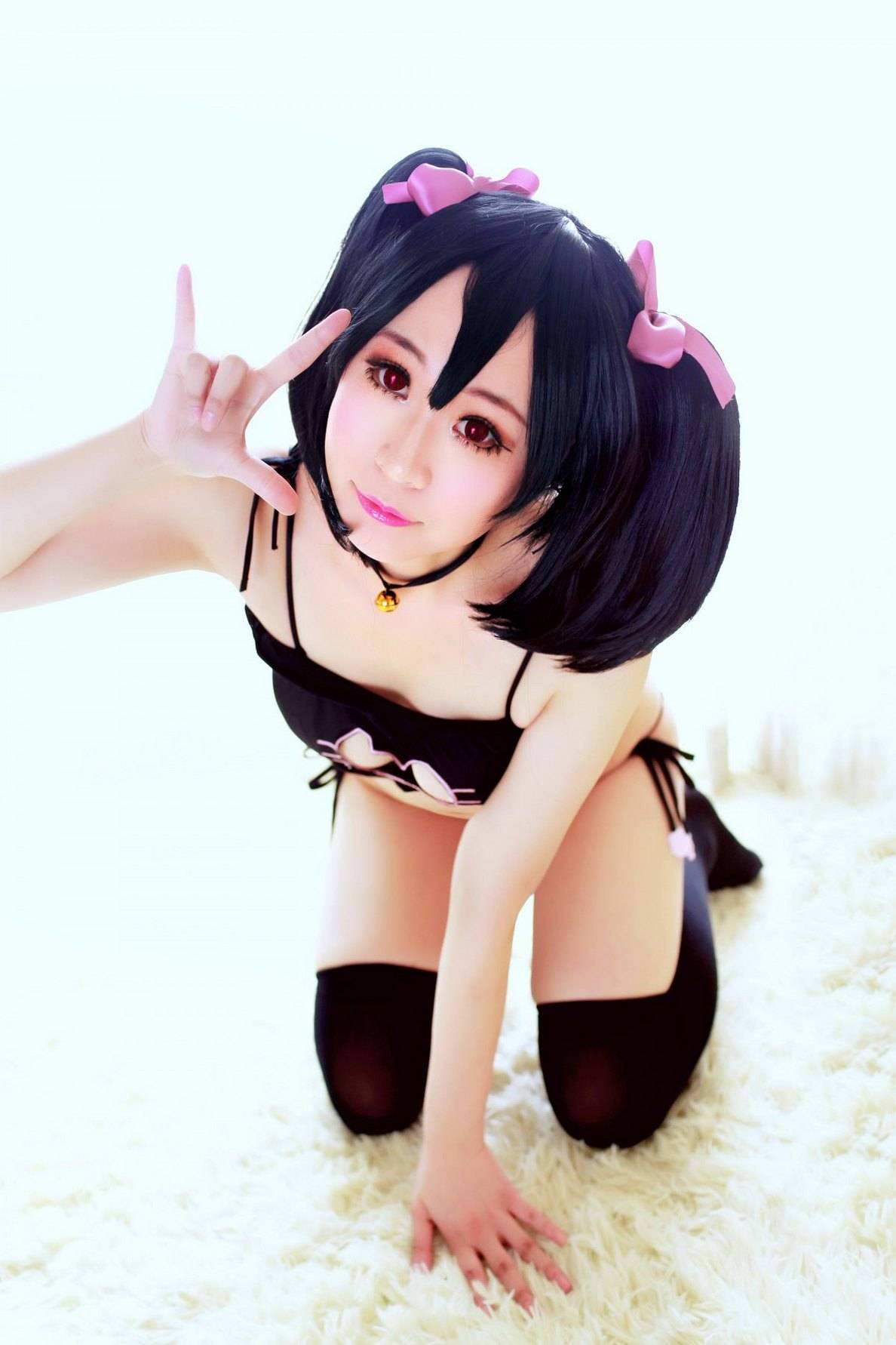 Cosplay福利/二次元萌妹子比基尼Cos矢泽妮可福利图片