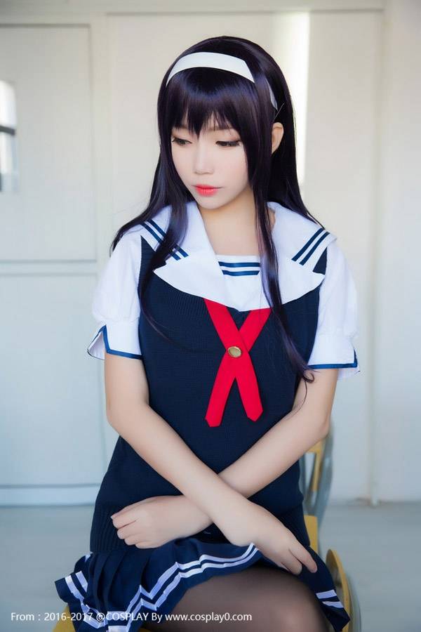 Cosplay福利/大肉丸Amiee 霞之丘诗羽 黑丝美腿Cos福利图片