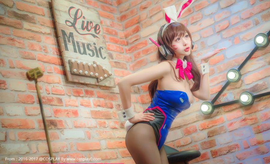 Cosplay福利/守望先锋三刀刀刀刕D.va安吉拉兔女郎美腿黑丝Cosplay福利写真