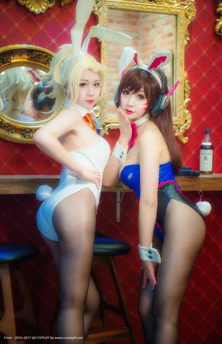 Cosplay福利/守望先锋三刀刀刀刕D.va安吉拉兔女郎美腿黑丝Cosplay福利写真