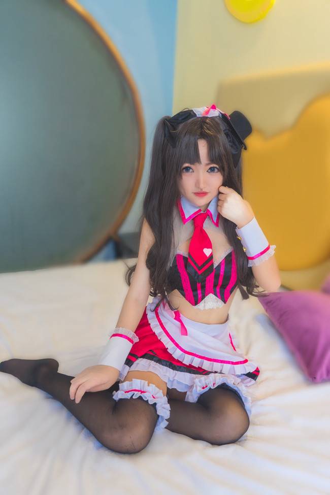 Cosplay福利/Fate/Grand Order 远坂凛黑丝女仆装COSPLAY美图欣赏 cn:韶光biubiubiu