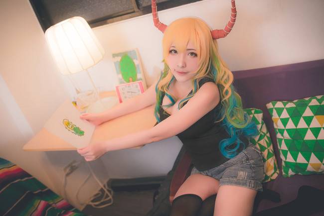 Cosplay福利/黑丝绝对领域少女 小林家的龙女仆 露科雅COSPLAY美图欣赏 cn:遥野蝶间