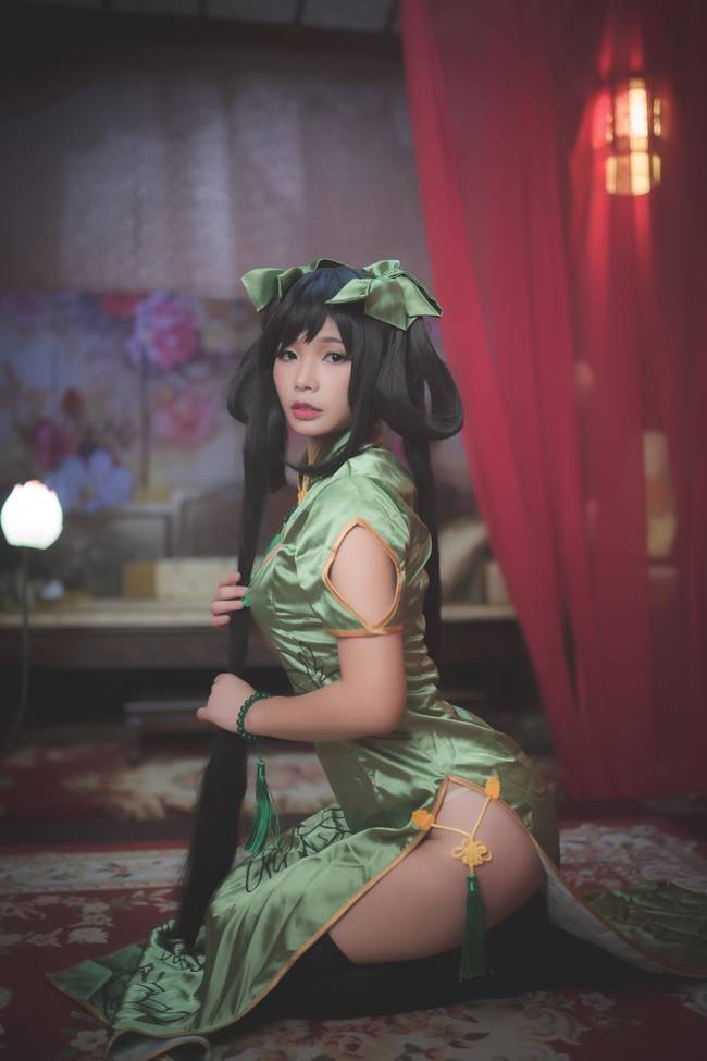 Cosplay福利/黑丝绝对领域旗袍少女 王者荣耀 孙尚香同人旗袍COSPLAY美图欣赏 cn:月染