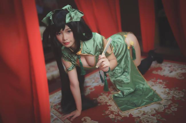 Cosplay福利/黑丝绝对领域旗袍少女 王者荣耀 孙尚香同人旗袍COSPLAY美图欣赏 cn:月染